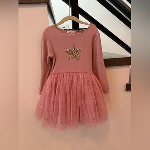 Pink Sequin Embellished Fit and Flare Dress